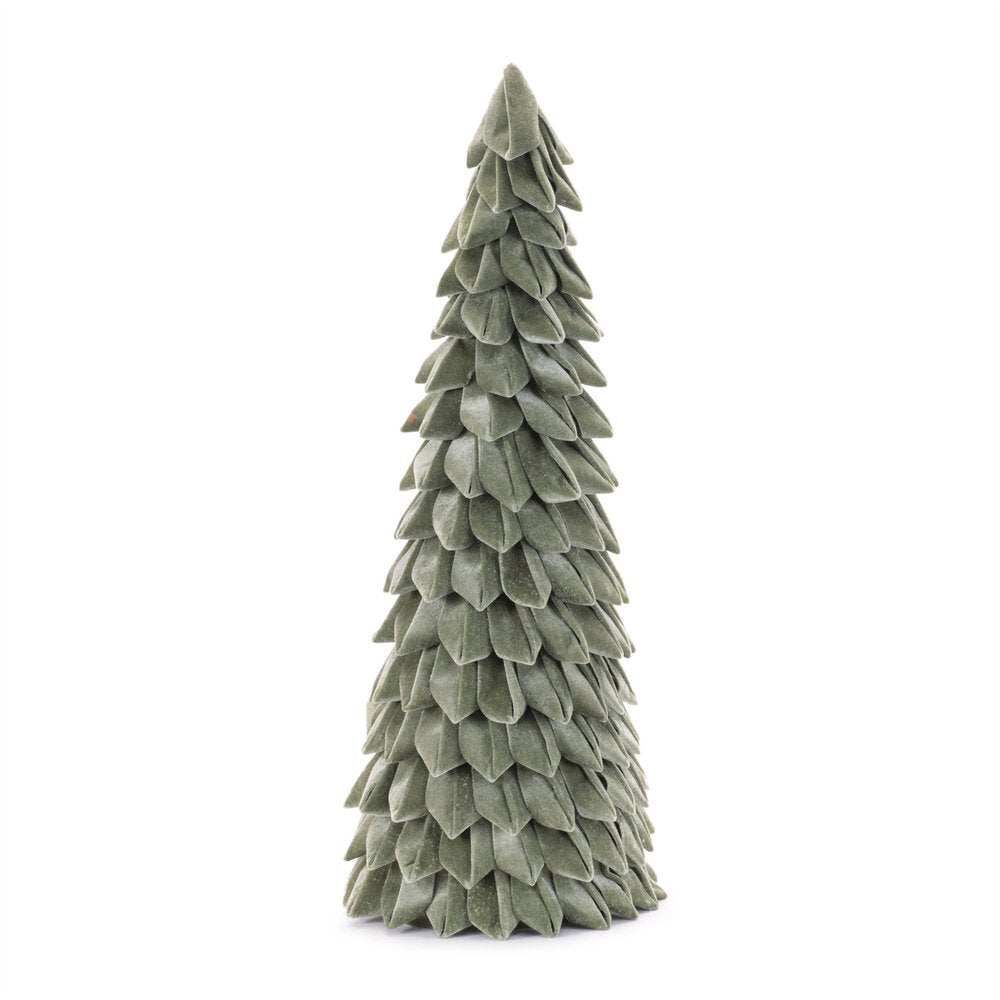 26" Green Fabric Trees Tabletop Sculpture
