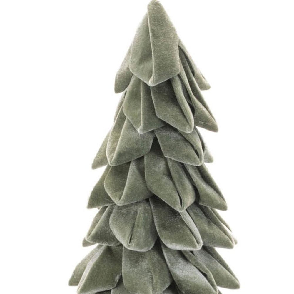 26" Green Fabric Trees Tabletop Sculpture