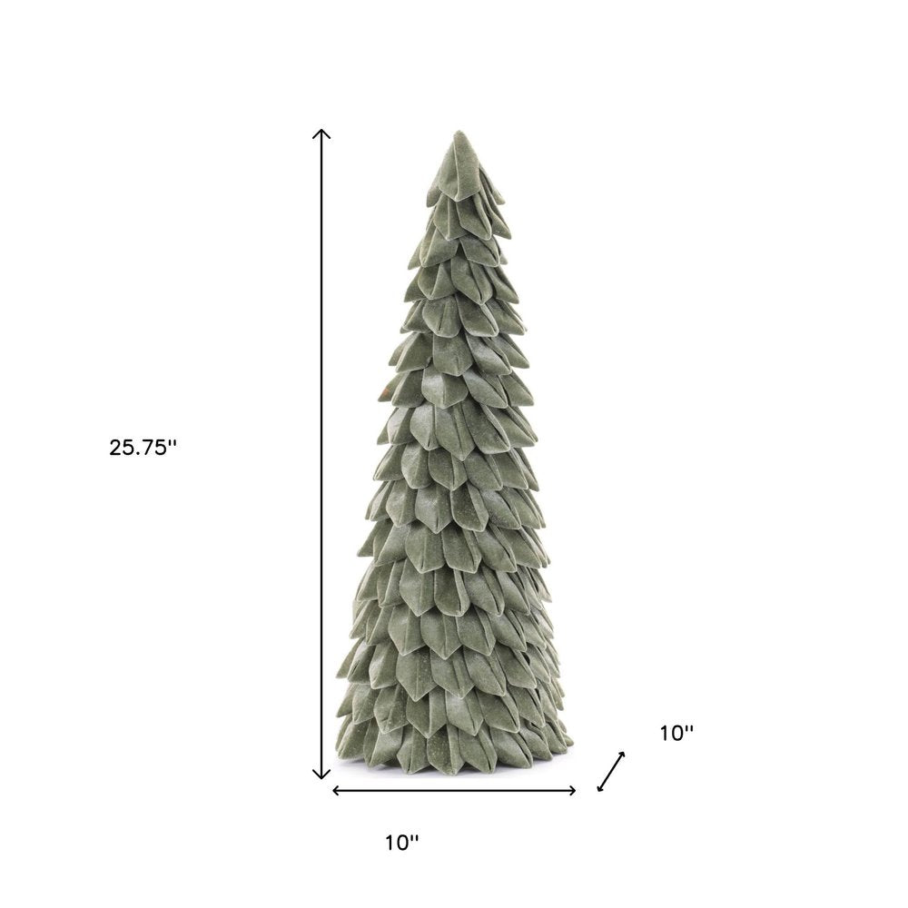 26" Green Fabric Trees Tabletop Sculpture