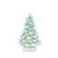Set of Two Blue And White Ceramic Trees Christmas Christmas Tree Tabletop Sculpture with LED