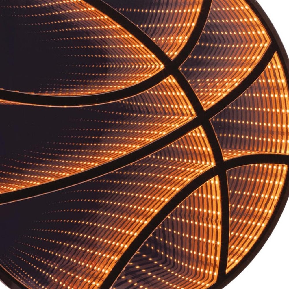 17" Black And Orange Acrylic Basketball Tabletop Sign with LED