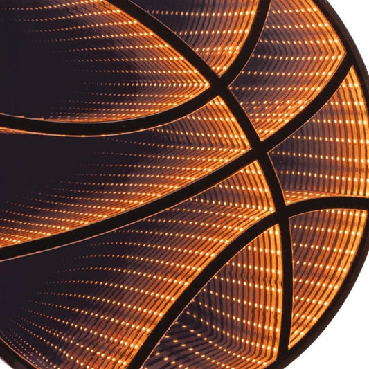 17" Black And Orange Acrylic Basketball Tabletop Sign with LED
