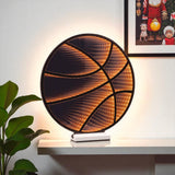 17" Black And Orange Acrylic Basketball Tabletop Sign with LED