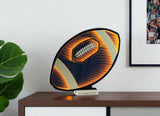 14" Black Orange And White Acrylic Football Tabletop Sign with LED