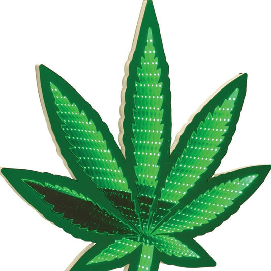 18" Green Acrylic Leaf Tabletop Sign with LED