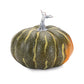 Set of Two Green And Orange Plastic Pumpkin Thanksgiving Pumpkin Tabletop Sculpture