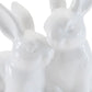 Set of Four White Ceramic Rabbit Figurine