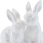 Set of Four White Ceramic Rabbit Figurine