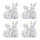 Set of Four White Ceramic Rabbit Figurine