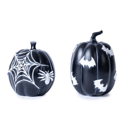 Set of Two Black And White Polyresin Tabletop Sculpture