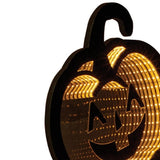 36" Orange Black And Yellow Acrylic Halloween Jack-O-Lantern Tabletop Sign with LED