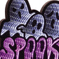 13" White Black And Purple Acrylic Halloween Ghost Tabletop Sign with LED