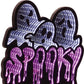 13" White Black And Purple Acrylic Halloween Ghost Tabletop Sign with LED