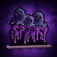 15" White Black And Purple Acrylic Halloween Ghost Tabletop Sign with LED