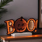 8" Orange And Black Acrylic Halloween Tabletop Sign with LED