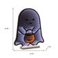 16" White Orange And Black Acrylic Halloween Ghost Tabletop Sign with LED