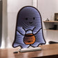 16" White Orange And Black Acrylic Halloween Ghost Tabletop Sign with LED