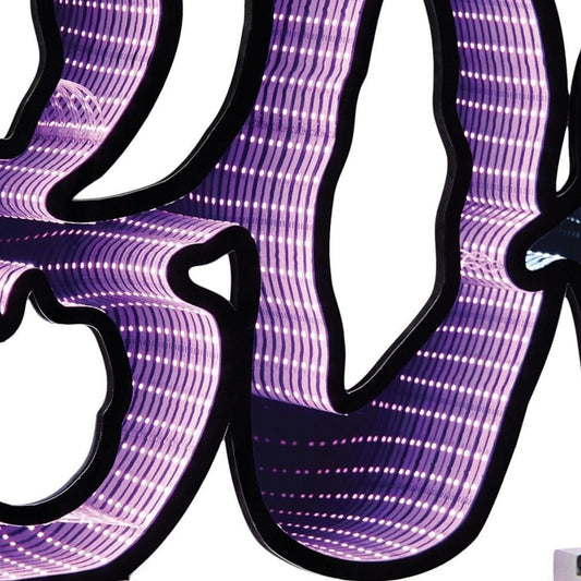 16" Purple Black And White Acrylic Halloween Ghost Tabletop Sign with LED