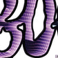 16" Purple Black And White Acrylic Halloween Ghost Tabletop Sign with LED