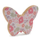 Set of Two White And Pink Wood Butterfly Tabletop Sculpture