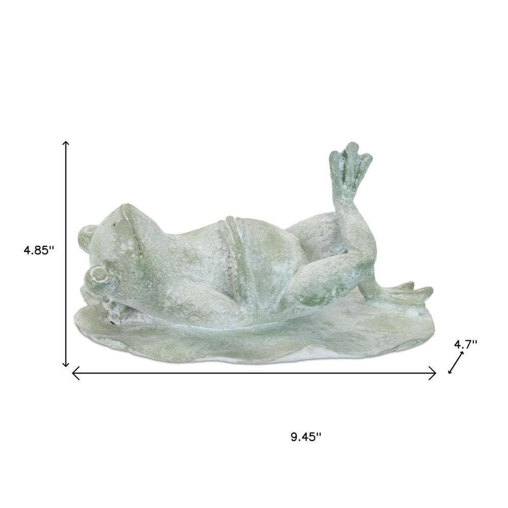 Set of Four Green Polyresin Frog Figurine