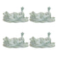 Set of Four Green Polyresin Frog Figurine