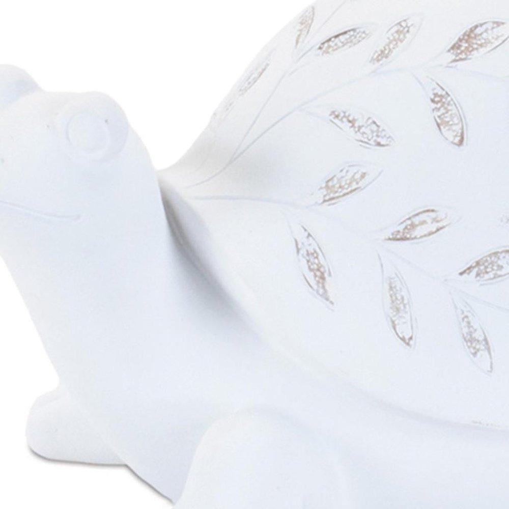 Set of Two White Polyresin Frog Figurine