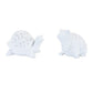 Set of Two White Polyresin Frog And Turtle Figurines