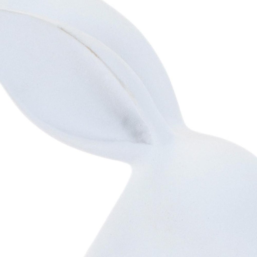 Set of Two White Polyresin Rabbit Figurine