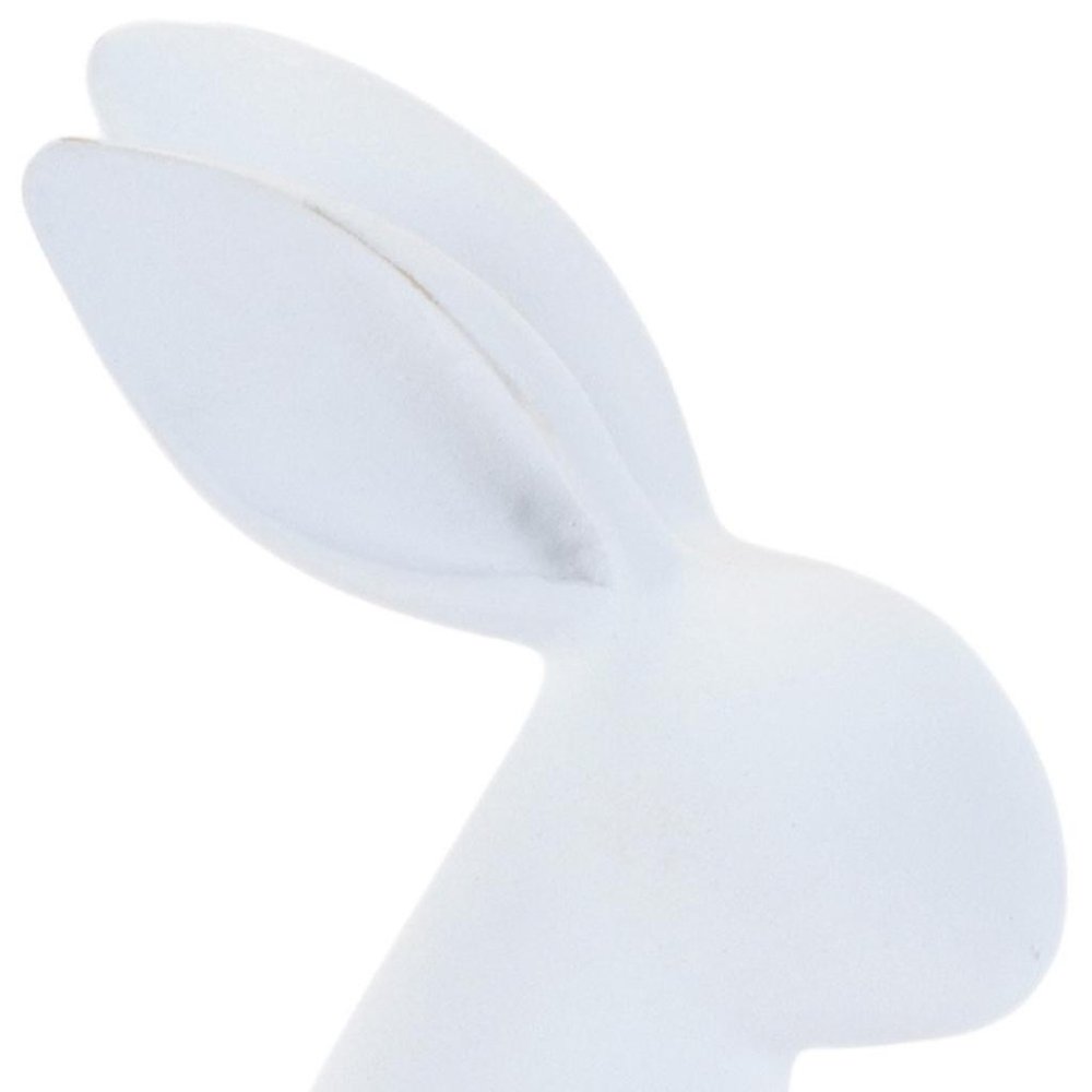 Set of Two White Polyresin Rabbit Figurine