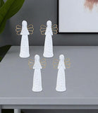 Set of Two White And Gold Polyresin Angel Figurine