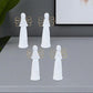 Set of Two White And Gold Polyresin Angel Figurine