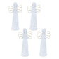 Set of Two White And Gold Polyresin Angel Figurine