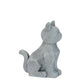 Set of Two Gray Polyresin Cat And Dog Figurines