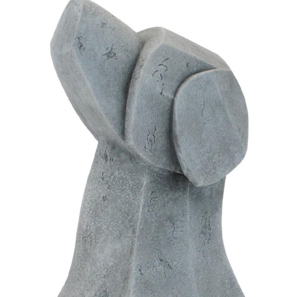 Set of Two Gray Polyresin Cat And Dog Figurines