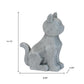 Set of Two Gray Polyresin Cat And Dog Figurines