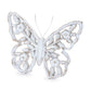 Set of Two White And Beige Polyresin Butterfly Tabletop Sculptures