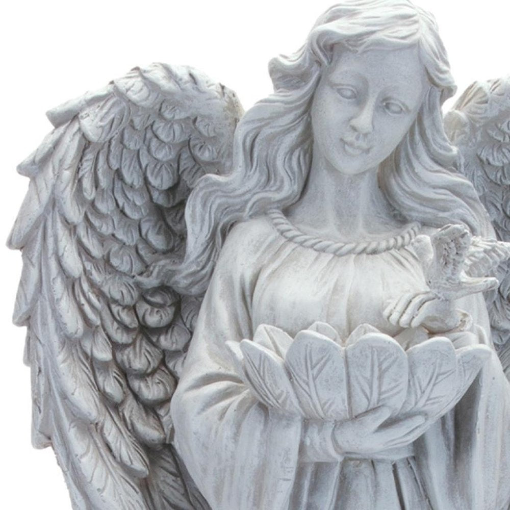 16" Gray Polyresin Angel Christmas Tabletop Sculpture