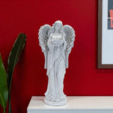 16" Gray Polyresin Angel Christmas Tabletop Sculpture
