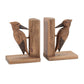 Set of Two Brown Wood Bird Decorative Bookends