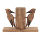 Set of Two Brown Wood Bird Decorative Bookends