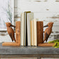 Set of Two Brown Wood Bird Decorative Bookends