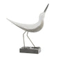 Set of Two White Polyresin Bird Figurine