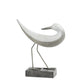 Set of Two White Polyresin Bird Figurine