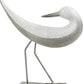 Set of Two White Polyresin Bird Figurine