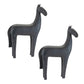 Set of Two Black Polyresin Horse Tabletop Sculpture