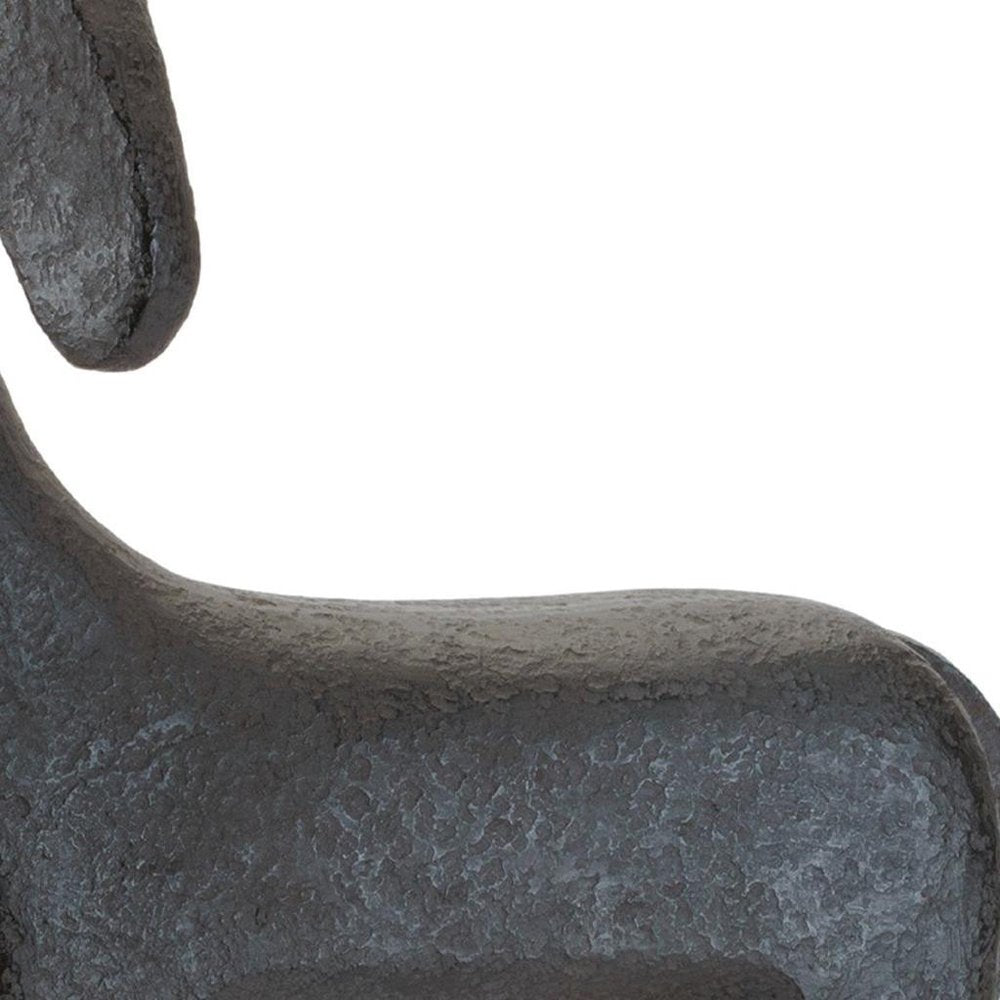 Set of Two Black Polyresin Horse Tabletop Sculpture