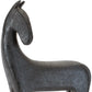 Set of Two Black Polyresin Horse Tabletop Sculpture