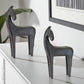 Set of Two Black Polyresin Horse Tabletop Sculpture