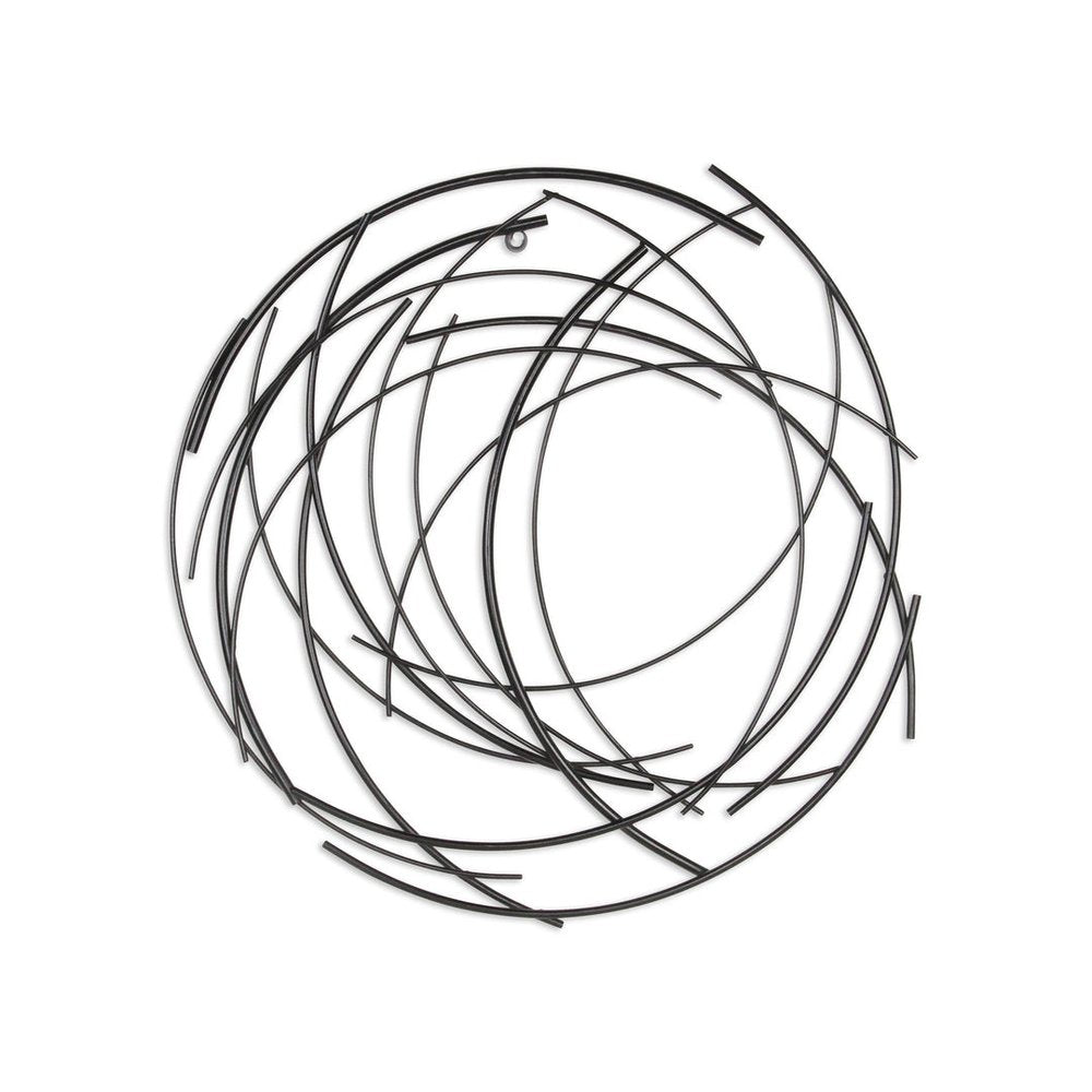 20" X 20" Black Abstract Metal Circle Hanging Dimensional Sculpture